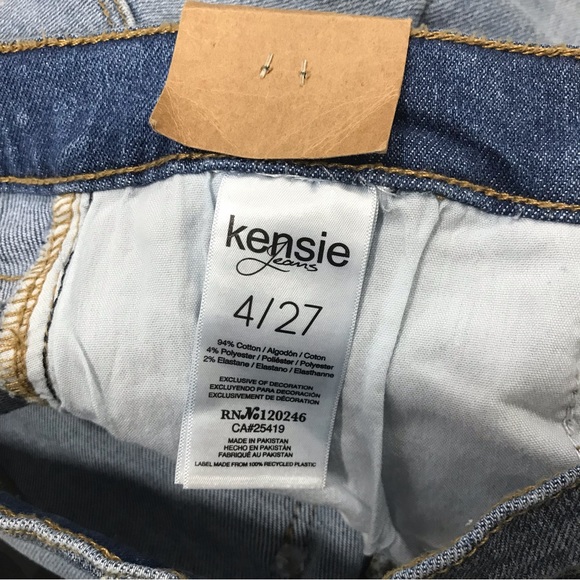 Kensie Light Blue High Rise Raw Hem Skinny Jeans - Picture 9 of 9